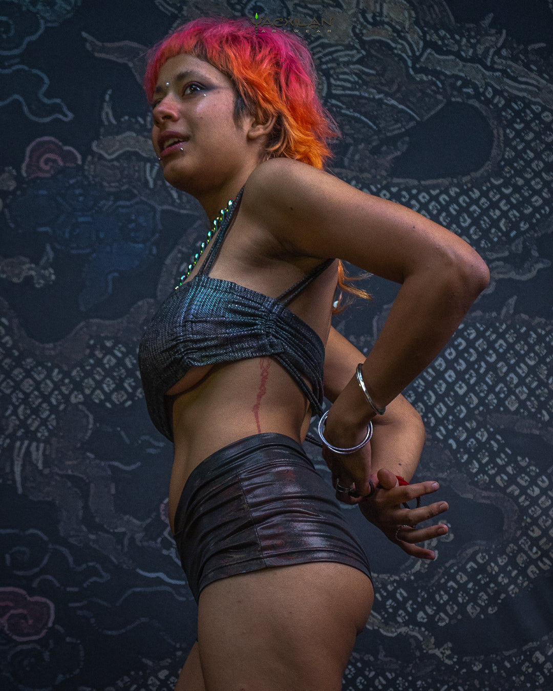 Crop Top Simple / Holographic Dots Flatrib - PSYGALAK